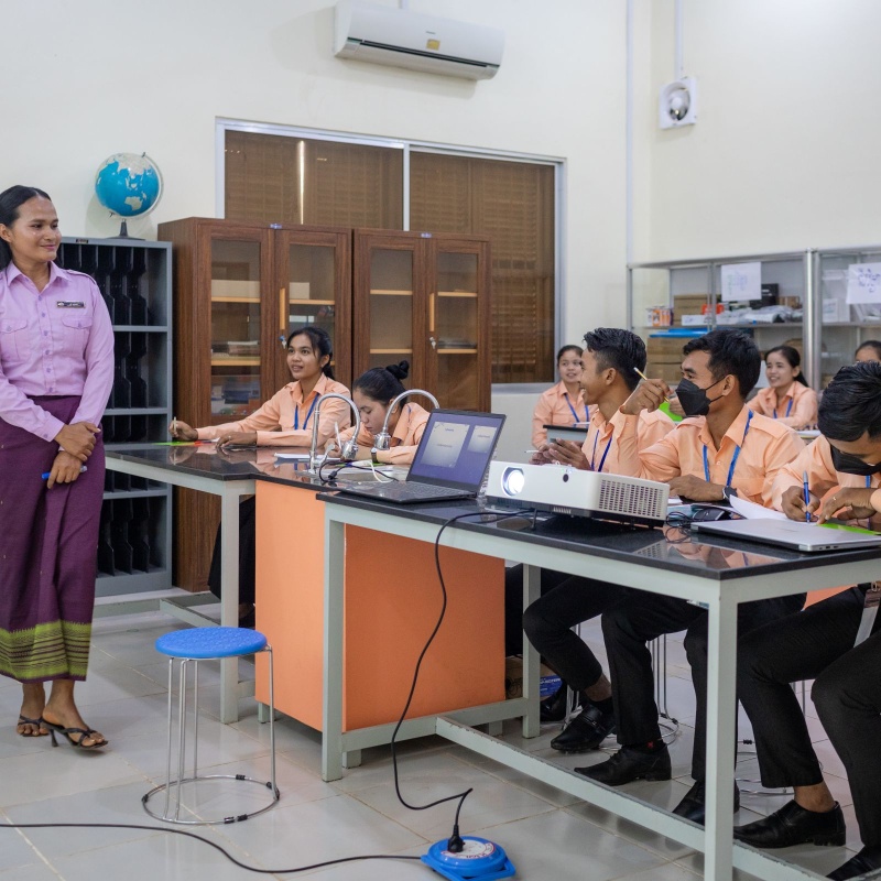 Teacher Prom Sopheany in class